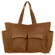 Garden Tool Bag 50cm x 15cm x 34cm Canvas with Pockets, Brown