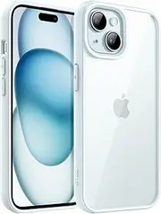 JETech Case for iPhone 15 6.1-Inch, Shockproof Phone Bumper Cover, Solid Color Matte TPU Frame, Anti-Scratch Clear Back (Blue)