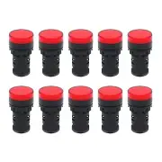 Indicator Light AC/DC 24V 20mA LED Flush Panel Mount Red 10 Pcs
