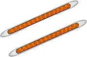 2PCS Trailer Taillight 15LED Truck Turn Signal Rear Brake Lamp 12V 24V for Trailer RV Boat Bus Scania rear tail lights Red(2PCS Yellow)