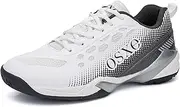 [JiuQing] Men's Badminton Shoes Indoor Court Shoes Mesh Anti-Slip for Volleyball Tennis Pickleball