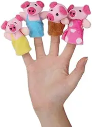 NC 8 Pieces/Set The Three Little Pigs Finger Puppets Nursery/Fairy Tale