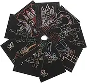 Vaguelly 1 Set Scratch Painting Party Bag Fillers for Arts and Crafts for Stickers Paper Bookmarks Craft Kits Games Paint Foil Art Board Easel Bamboo