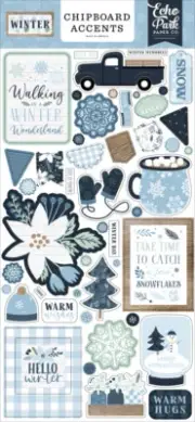 Echo Park WINTER 6"x13" Chipboard Accents Snow