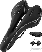 OUXI Comfort Bike Seat Comfortable Gel Bicycle Saddle Replacement Soft Padded with Shock Absorbing Waterproof for MTB Mountain Bike Road Bike Exercise Bike Men Women and Ladies