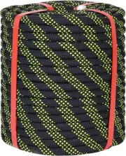 1/2 Inch Black Climbing Rope - 150 Ft, 48 Strands, Tree & Rappelling, Static Nyl