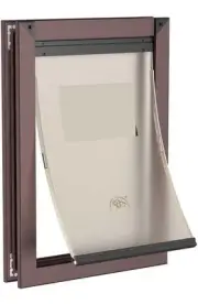 Aluminum XL Dog Door for Door with Magnetic Flaps W/ Two Sliding Lock Panels
