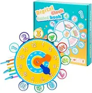 Clock Toy for Toddler | Preschool Teaching Time Activity Adhesive Cardboard - Sensory Learning Educational Toys for Toddler Boys Girls 3+ Years Old