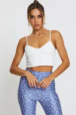 White Crop Top - Size M, Women's Singlet Crop