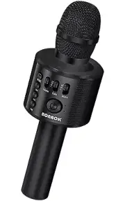 Bonaok Wireless Bluetooth Karaoke Microphone Portable Handheld Speaker Black