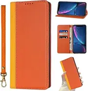 FSHCPJ iPhone 11 Pro Case with Card Holder TPU Leather flip Wallet Hanging Rope Magnetic Folio Shockproof Proof Protective iPhone 11 Pro Cover-Yellow/Orange