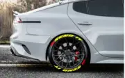 TIRE LETTERS 1.25" SEND IT(YELLOW) W/RED FLAGS 15"16"17"18" 19" 20" 21" 22