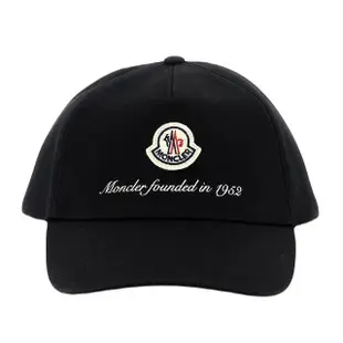 【MONCLER】春夏新款 品牌 LOGO 棒球帽-黑色(ONE SIZE)