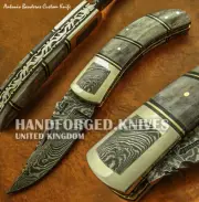 ANTONIO BANDERAS CUSTOM DAMASCUS FOLDING POCKET KNIFE | FREE CUSTOMISATION