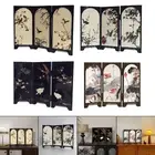 Mini Folding Screen 3 Panel Divider Traditional Chinese Art Partition Feng Shui