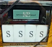 Gift Box (4) KNIGHTSBRIDGE Handkerchiefs Monogramed "S" NIB~100% Cotton 870