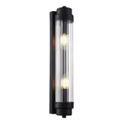 Avion Black Clear Rod Glass Up and Down Wall Light