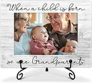 First Time Grandparents Gifts, ‘When A Child Is Born, So Are Grandparents’, Grandkids 6x4 Picture Frame, Wall Mount & Table Top, grandparents picture frame with baby.(019)