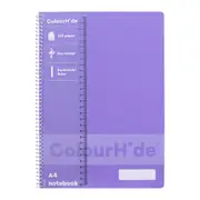 Colourhide PP Writing Notebook w/ Ruler A4 School Stationery 120-Pages Lavender