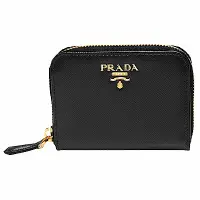 在飛比找Yahoo奇摩購物中心優惠-PRADA SAFFIANO METAL系列金色浮雕LOGO