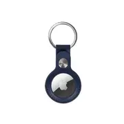 Apple Airtag 4 Pack with 4x PU Leather Key Ring (Navy)
