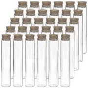 30pcs 25ml Glass Test Tubes, 20100mm Clear Flat Test Tubes With Cork Stoppers For Scientific Experiments, Bath Salt