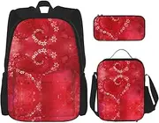 [vacsAX] Schoolbag Combination - Fashionable and Lightweight School Bag Set for Girls School Bag Sets Vintage Mushrooms Drawings, Valentine Day Heart Flower, One Size