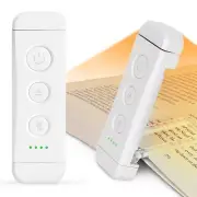 Glocusent USB Rechargeable Book Light for Reading in Bed Portable Clip White