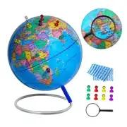 9" World Globe for kids Learning, Classroom Desk, Geographic Globe 9 Inch blue