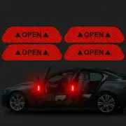 Red Car Door Open Sticker Reflective Tape Safety Warning Decal Sticker Accessory (for: Audi)