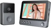 Video Door Phone with Wireless Monitor, 4.3 Inch Screen, Two-Way Intercom, Wireless Doorbell, Smooth HD Video and Audio