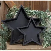 Home Décor 2/Set, Black Nesting Stars Black