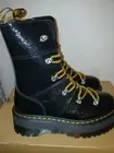 Dr. Martens Women's Ghilana Max Distressed Patent Leather Platform Boots, US 9