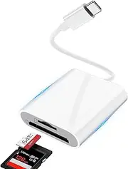 USB C SD TF Card Reader 2-in-1 High Speed High Capacity No Need to Download App Support Transfer Video, Picture, File Micro SD Card Reader Compatible Phone 15/16 Pro Max Pad Pro MacBook Pro/Android