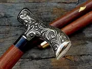 Brass Victorian Style Head Handle Walking Stick Canes Shaft Wooden Walking Cane Men and Women Handmade Design Gift Everyday Use Best Gifts Brown 36 Inch Approx ALIYA Gifts