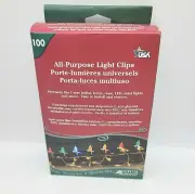 Christmas Light Gutter Clips 100 Count Adams Made in USA All Purpose Light Clips