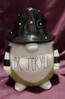 Rae Dunn DR JEKYLL Ceramic Halloween Gnome Canister w/ Lid - Cookie Jar