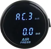 12V 2'' 52mm Air Suspension Pressure Gauge Bar Dual Digital Display Air Ride Meter with 1/8NPT Sensor Air Ride Air Press Meter Boost Gauge(Blue LED)