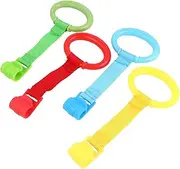 ibasenice Baby Pull up Rings Playpen Handles 4pcs Infant Cot Bed Hand Rings Children Cot Rings Baby Stand up Pull Rings