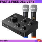 Portable Karaoke Wireless Microphone Mixer System Dual UHF Mics HDMI AUX InOut