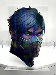 MORTAL KOMBAT SUBZERO HOLOGRAPHIC PREMIUM VINYL STICKER 6"x4" SCORPION