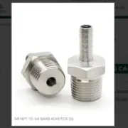 3/8 NPT TO 1/4 BARB ADAPTER SS # 3240