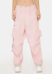 [UFO Contemporary] Light Pink Silky Wind Pants