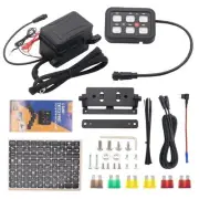 6 Gang Switch Panel Circuit Control Relay Kit RGB LED for Boat Jeep UTV Caravan