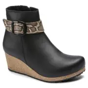 New in-Box Birkenstock Women's Elli Big Buckle Leather Bootie Black- Select Size