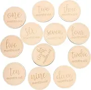 JOINPAYA Milestone Discs Set Pcs Wooden Monthly Milestone Signs Newborn Photo Prop Room Decorative