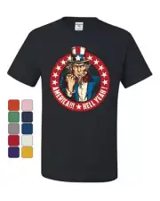 America Hell Yeah T-Shirt Uncle Sam Patriotic Stars and Stripes Tee Shirt