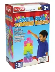 Roylco Crystal Color Stacking Blocks, Set of 50