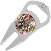 Composition VII Golf Ball Marker Divot Repair Tool Bottle Opener