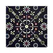 19" X 19" Napkin 4-pack set Black White Red Mexican Tile Bead Print Cloth Table
